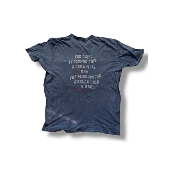 Billy Joel The Amazing Piano Man Lyrics 2-Sided Retro Style Blue T-shirt 2XL - Picture 2 of 3